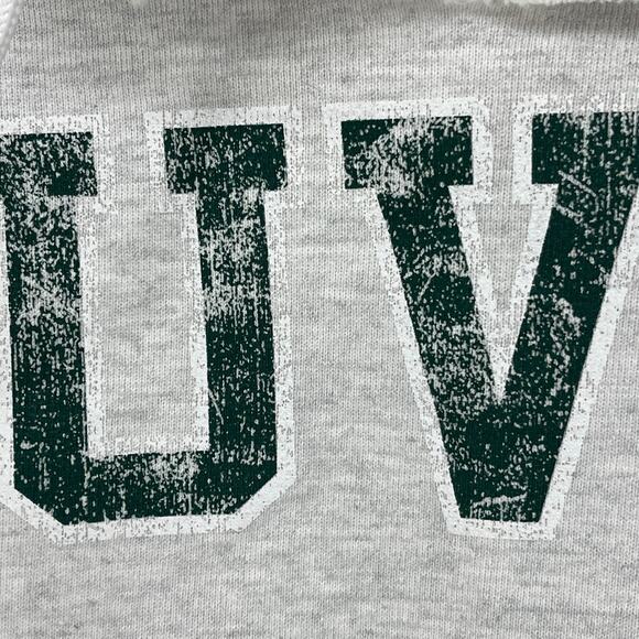 UNIVERSITY OF VERMONT Hoodie Womens M Catamounts Cropped Cutout Fleece Gray - Picture 9 of 15